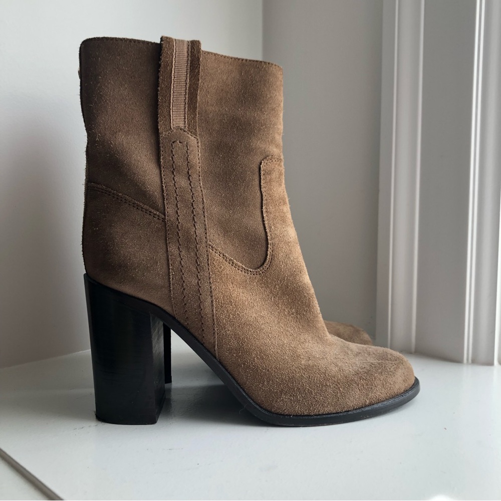 Kate Spade Baise Tobacco Suede Leather Heel Boots